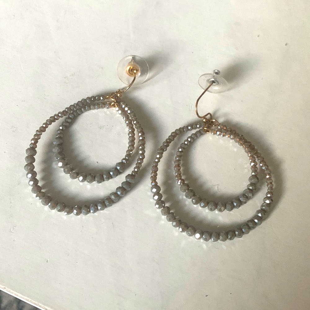 Slate Blue Sparkly Earrings